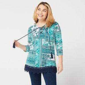 Susan Graver Weekend Printed Cotton Modal Tunic